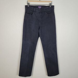 NYDJ Size 10 Jeans Straight Leg High Rise Stretch Black Made In USA